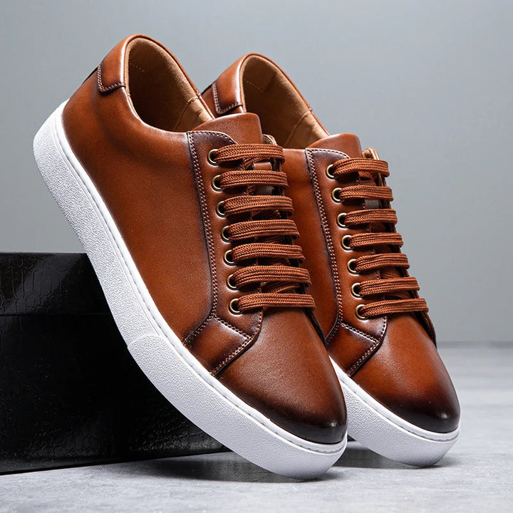 David | Men's Leather Sneakers-The Yellow Prime