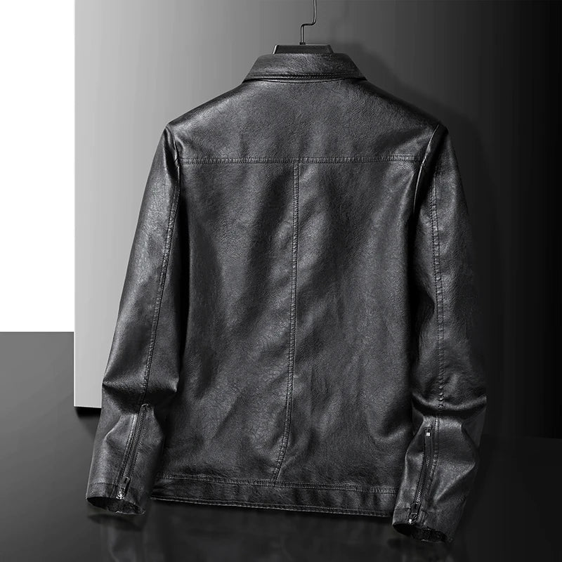 Evan | Men's Vintage Leather Zip-Up Jacket - Relaxed Fit