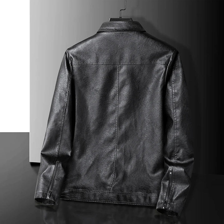 Evan | Men's Vintage Leather Zip-Up Jacket - Relaxed Fit