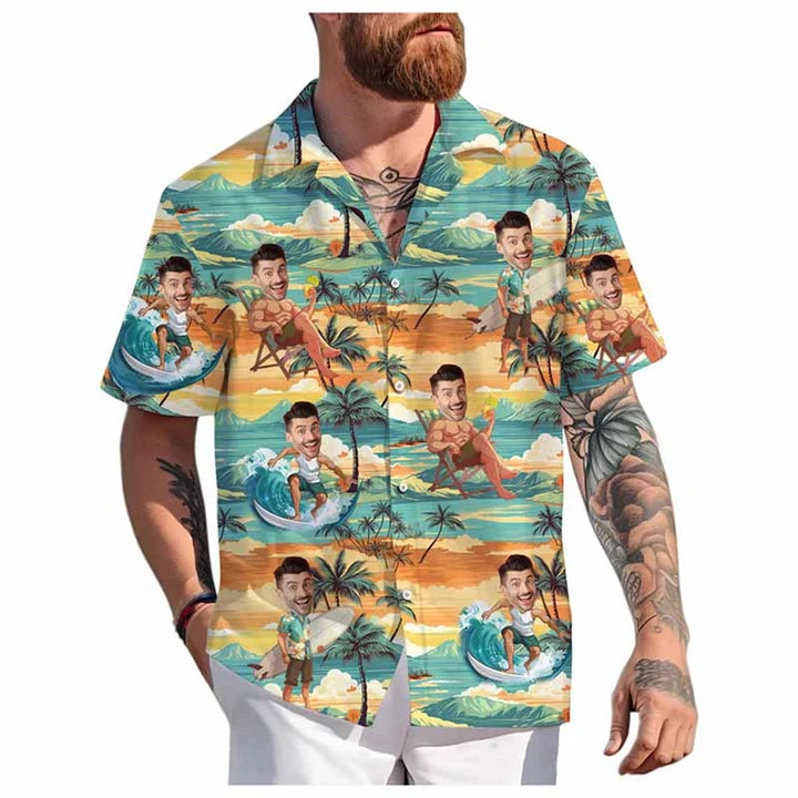 Men's Custom 3D Printed Funny Hawaiian Shirt for Beach Wear-The Yellow Prime