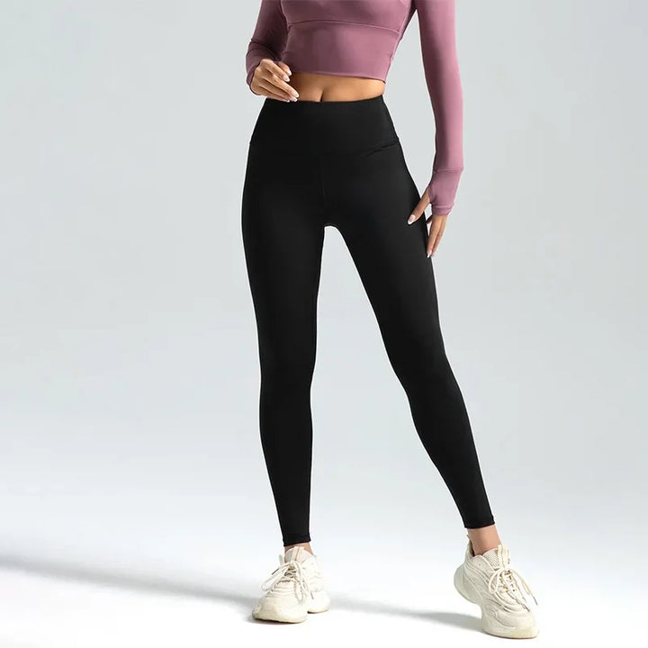 Leggings de ginásio Y2K de cintura subida para mulher, com efeito lifting no rabo