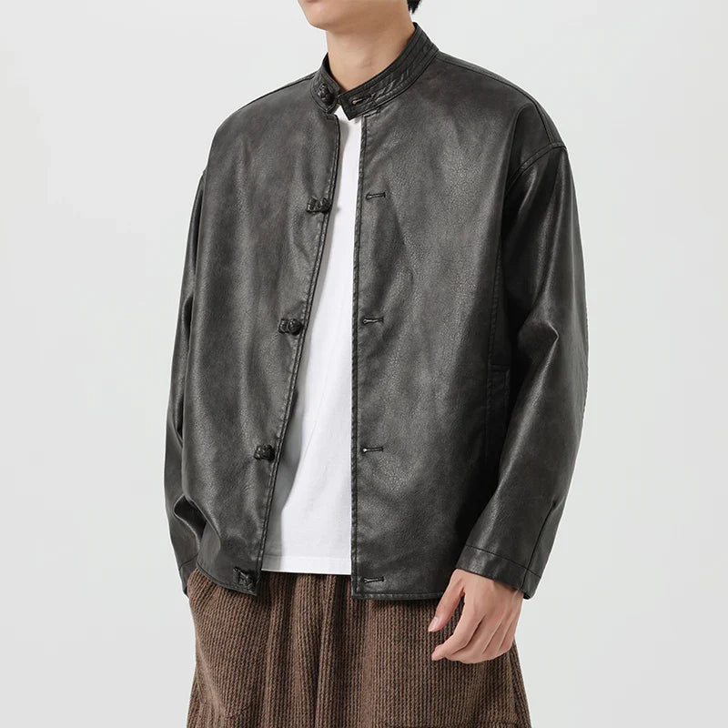 Men's Matte Leather Jacket - Easton Style-The Yellow Prime