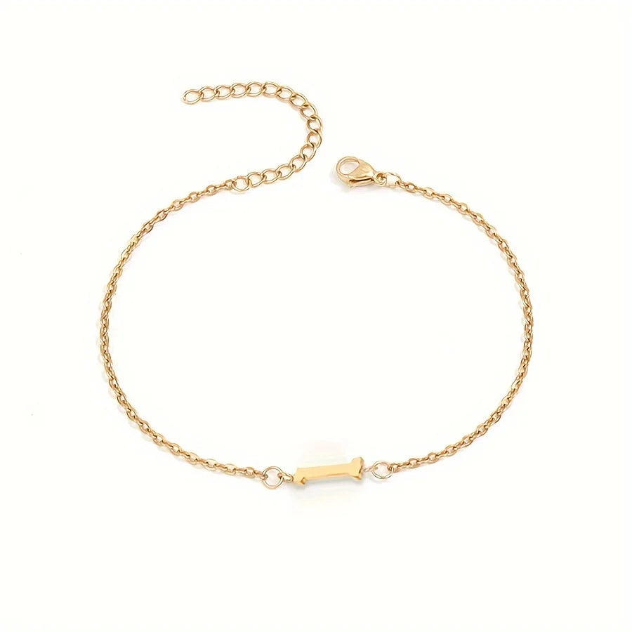[Women's Minimalist Elegant Initial Letter Bead Bracelet]-The Yellow Prime