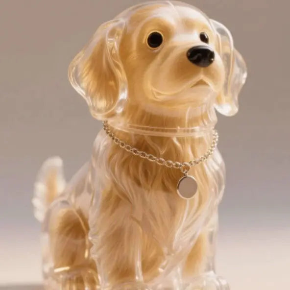 Women's Dog Hair Keepsake Keychain Clear Resin Pendant Charm-The Yellow Prime
