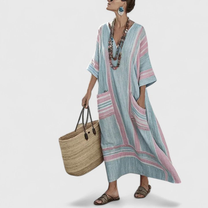 Freya | Women's Maxi Dress with Pockets - Boho Style-The Yellow Prime