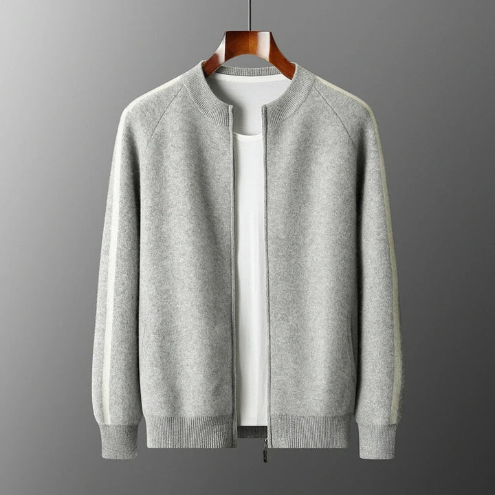 Men's Merino Stripe Cardigan-The Yellow Prime