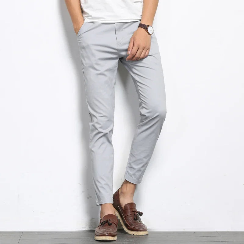 Men's Slim Fit Cotton Dress Trousers
