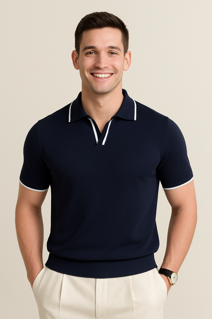 Colin | Men's Short Sleeve Knit Polo Shirt