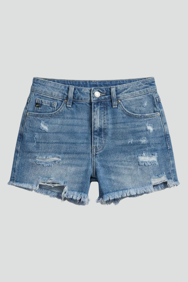 Skylar | Women's Casual Frayed Denim Shorts-The Yellow Prime