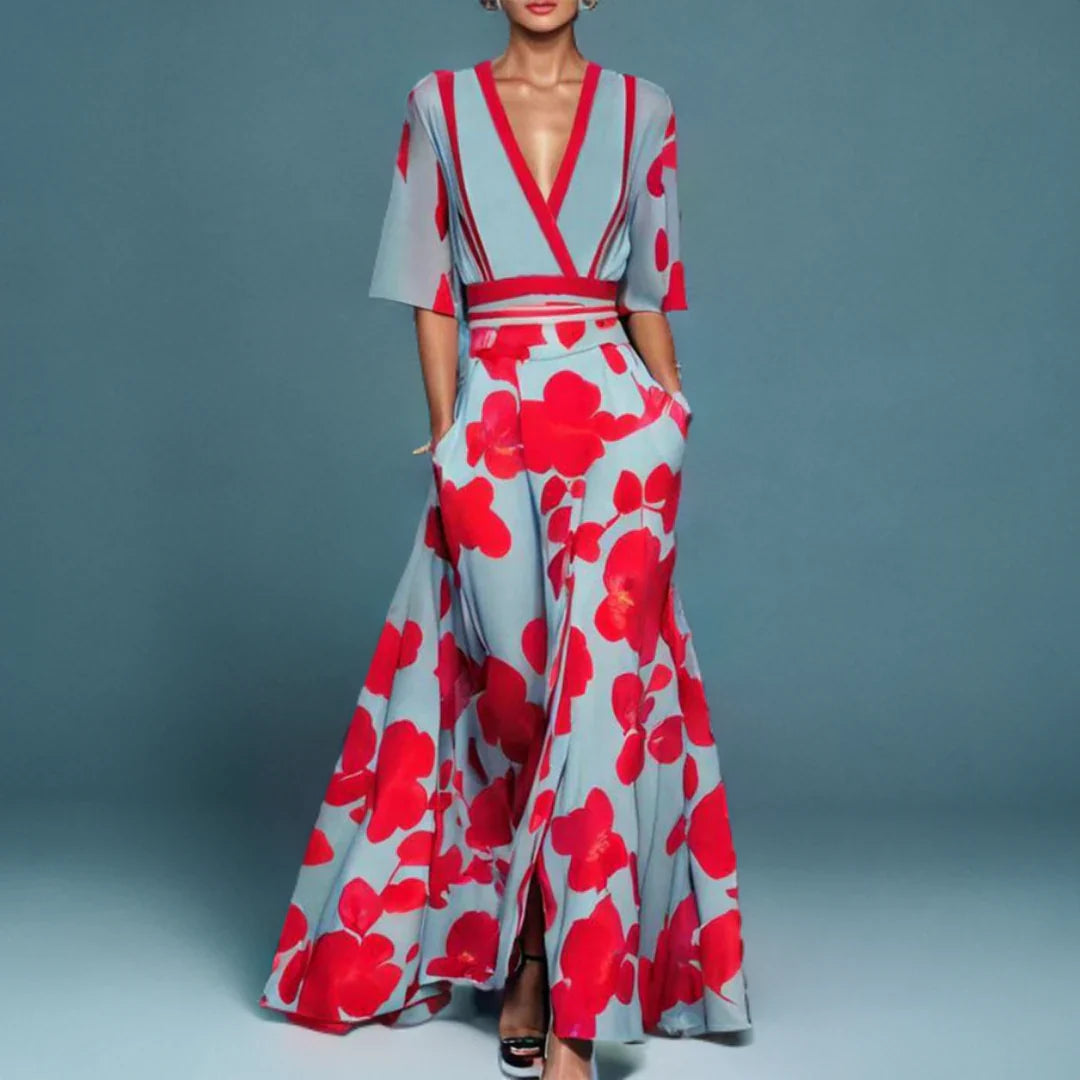 Sorella | Women's Floral Wrap Maxi Dress Rewritten title: Elegant Women's Floral Wrap Maxi Dress for Any Occasion-The Yellow Prime
