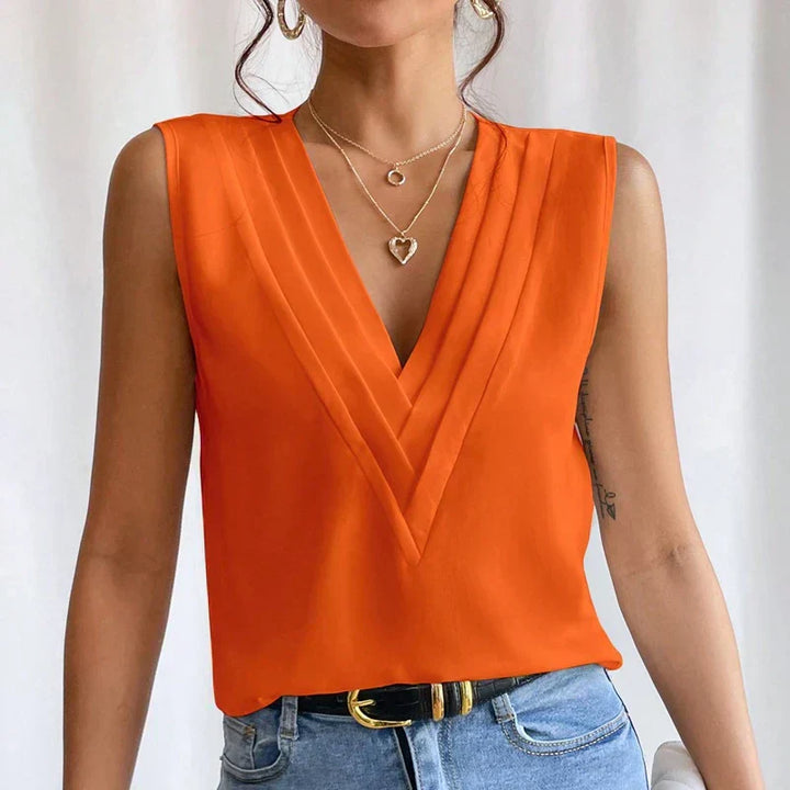 Women's Elegant Sleeveless Top-The Yellow Prime