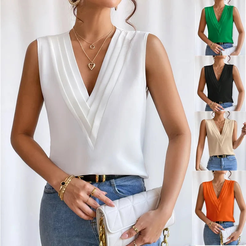Women's Elegant Sleeveless Top-The Yellow Prime