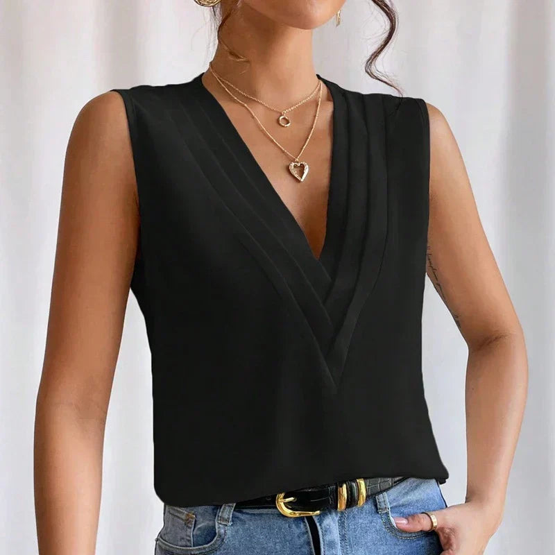 Women's Elegant Sleeveless Top-The Yellow Prime