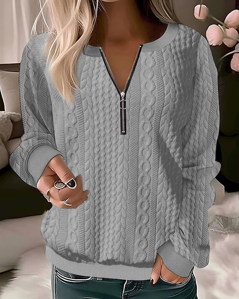 Adriana | Women's Casual Knitted Sweater with Half-Zip Design