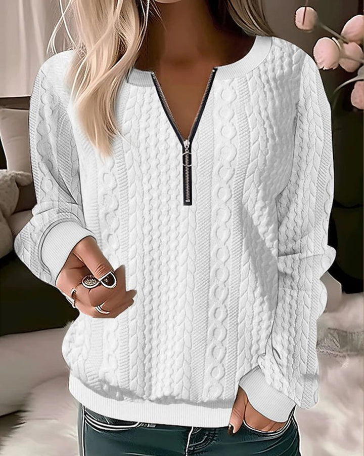 Adriana | Women's Casual Knitted Sweater with Half-Zip Design