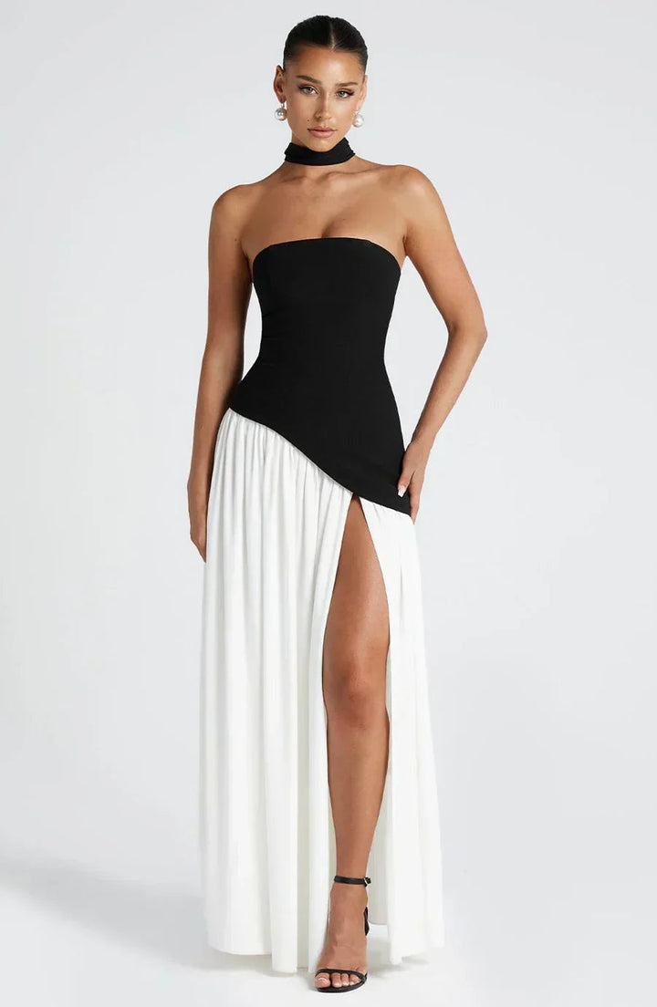 Sophia | Women's Asymmetric Maxi Dress for Wedding Guests-The Yellow Prime
