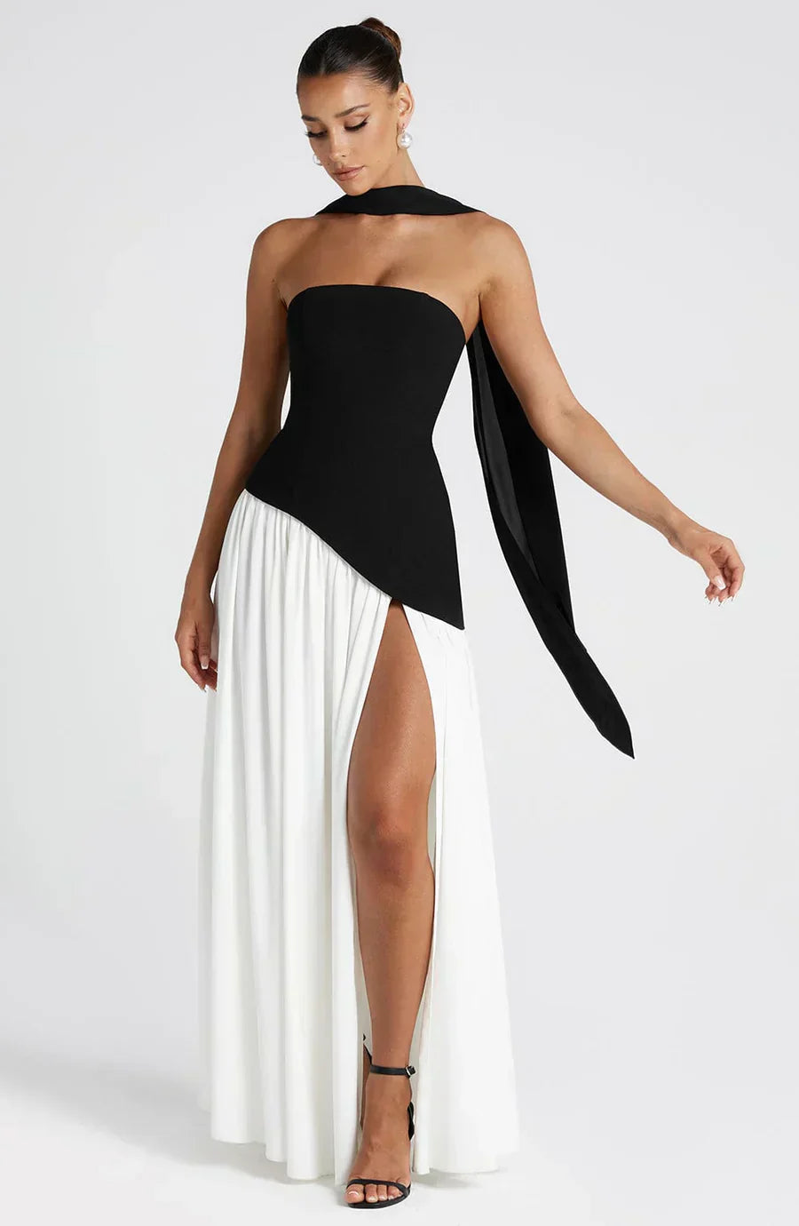 Sophia | Women's Asymmetric Maxi Dress for Wedding Guests-The Yellow Prime