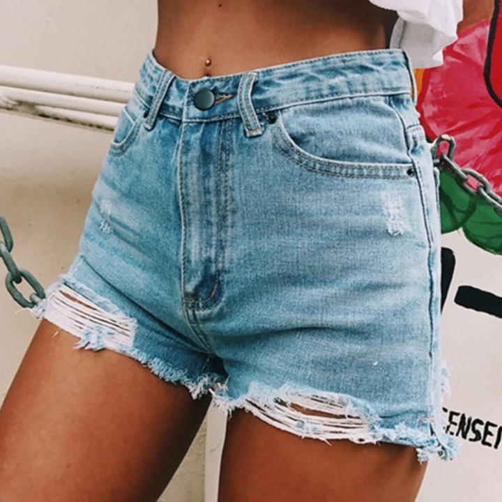 Sophia | Women's Fashionable Denim Shorts-The Yellow Prime