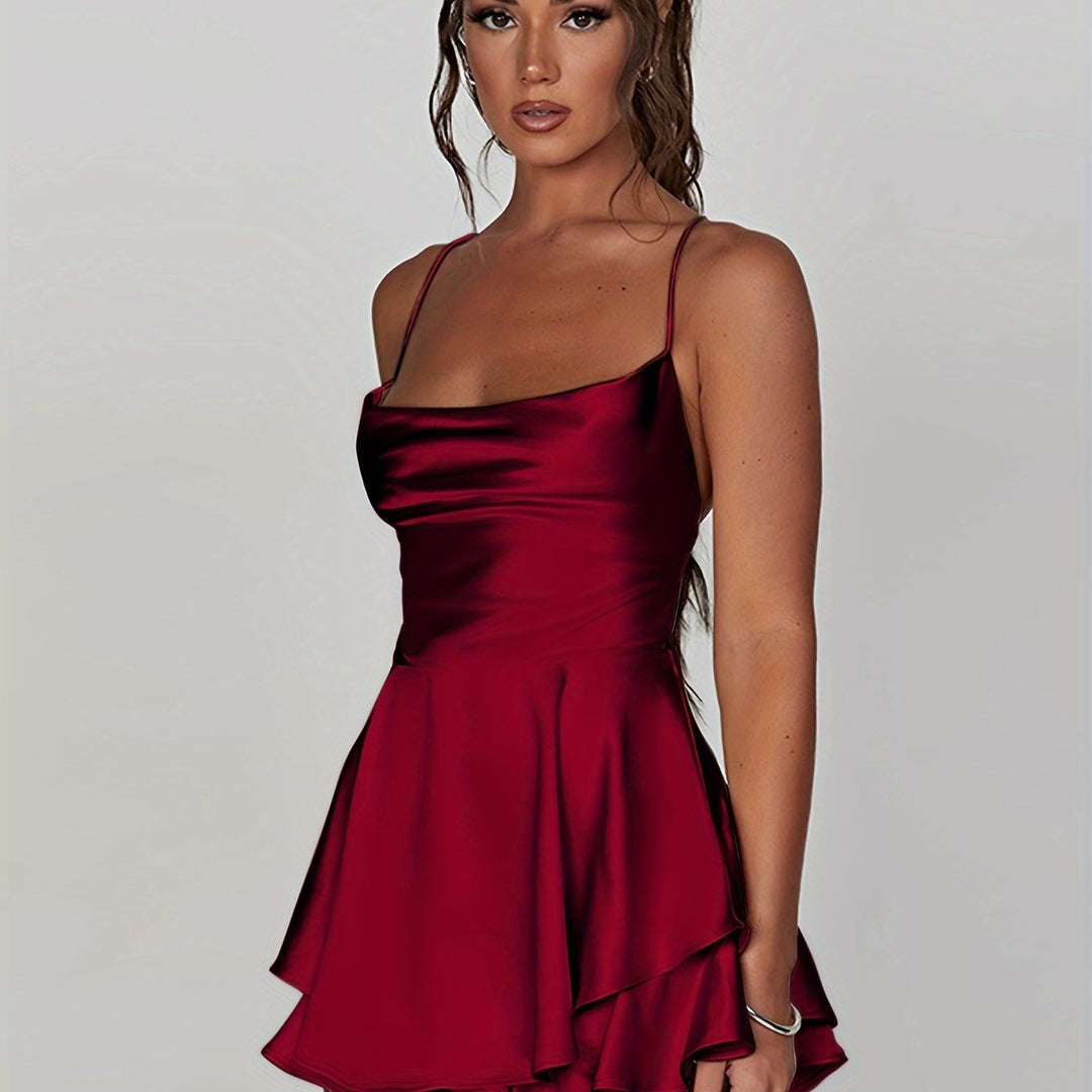 Sophia | Women's Layered Mini Cocktail Dress - Elegant Evening Wear-The Yellow Prime