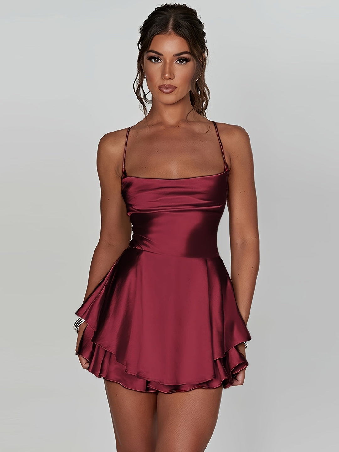 Sophia | Women's Layered Mini Cocktail Dress - Elegant Evening Wear-The Yellow Prime
