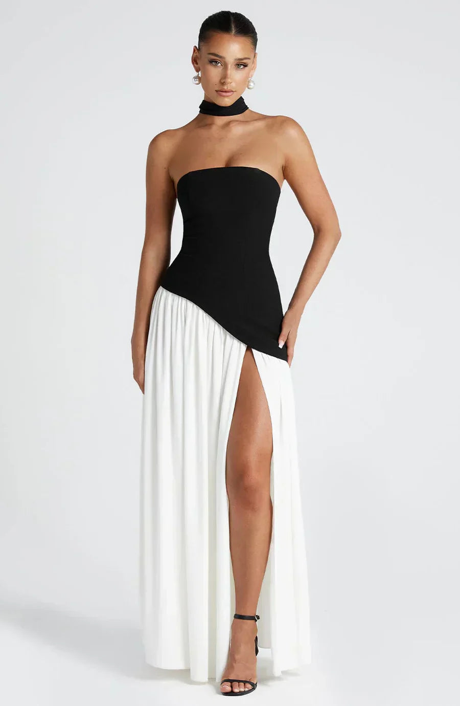 Sophia | Women's Asymmetric Maxi Dress for Wedding Guests-The Yellow Prime
