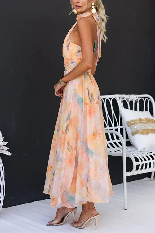 Emma | Women's Floral Maxi Dress for Summer-The Yellow Prime