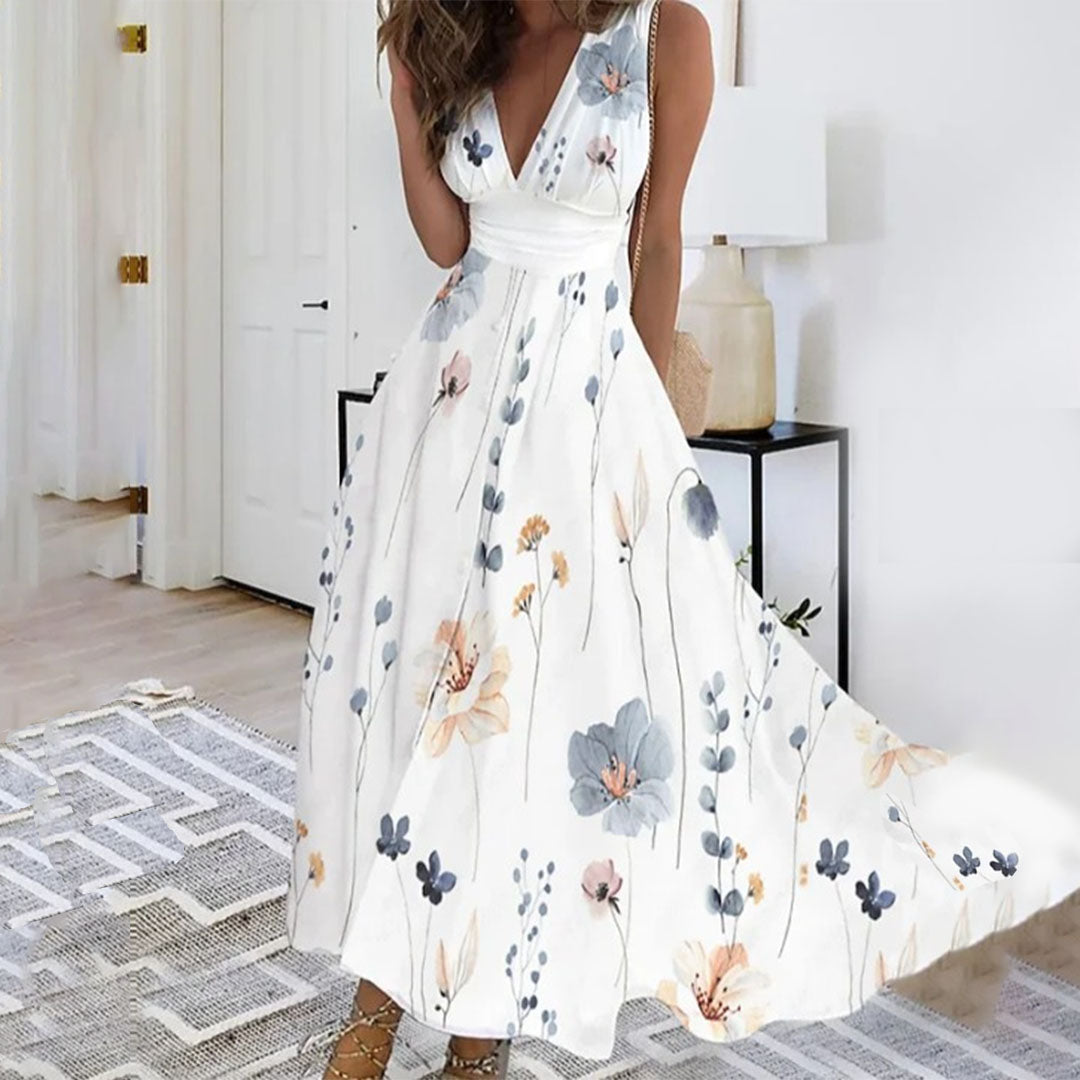 Mary | Women's Floral Maxi Dress for Wedding Guests-The Yellow Prime