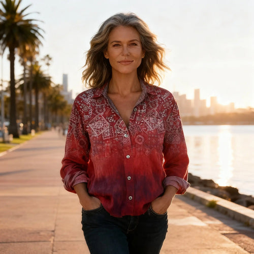 Acadia | Women's Vintage Print Blouse-The Yellow Prime