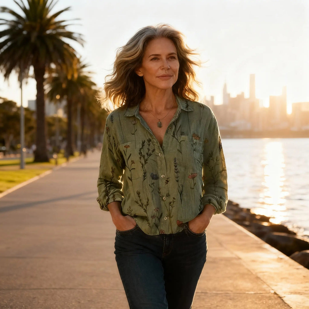 Acadia | Women's Vintage Print Blouse-The Yellow Prime