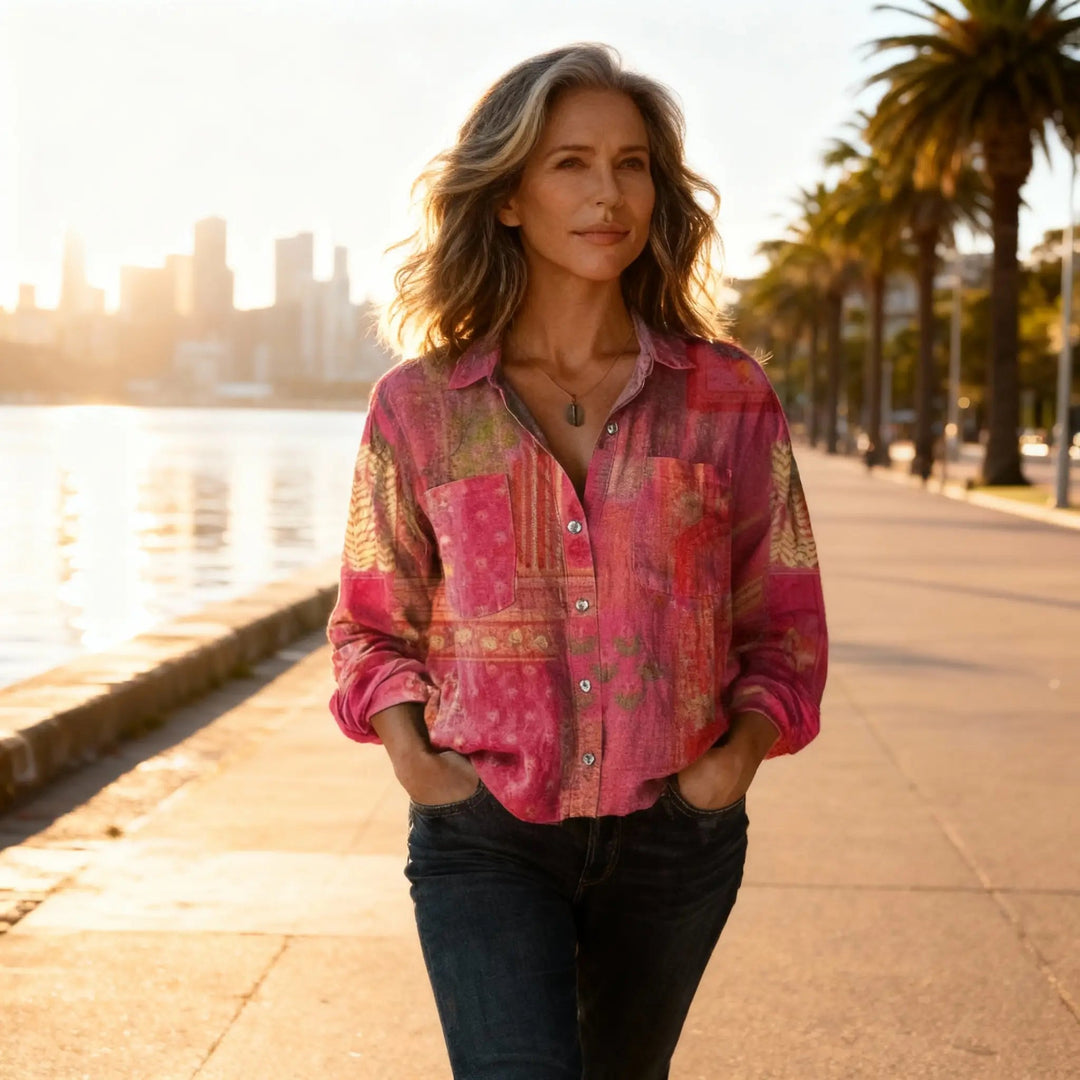 Acadia | Women's Vintage Print Blouse-The Yellow Prime