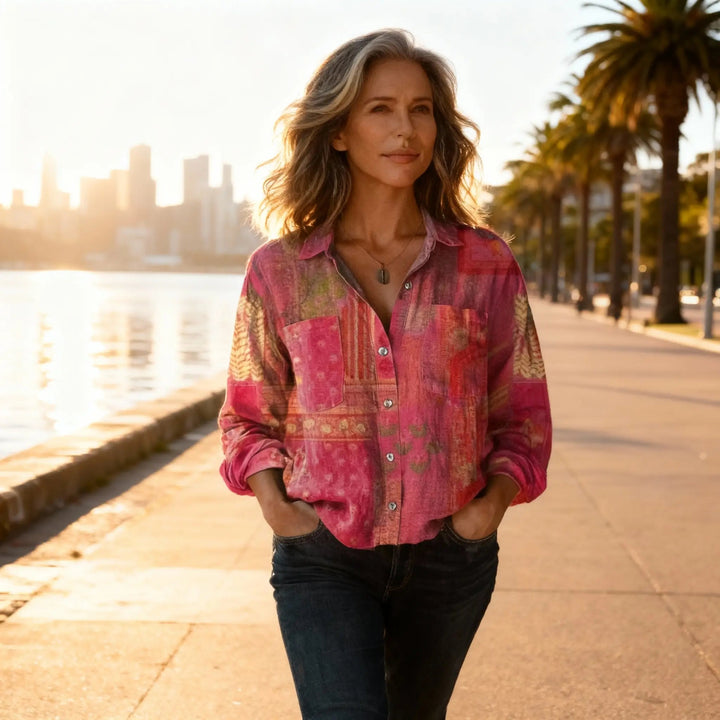 Acadia | Women's Vintage Print Blouse-The Yellow Prime