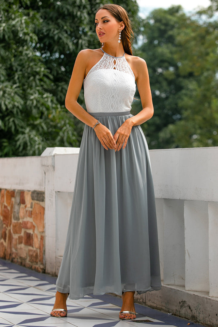 Yolanda | Women's Elegant Halter Dress for Wedding Guests-The Yellow Prime