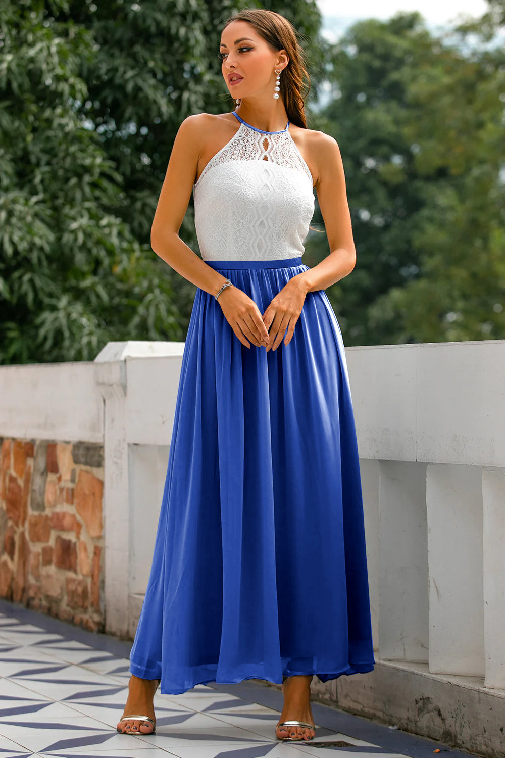 Yolanda | Women's Elegant Halter Dress for Wedding Guests-The Yellow Prime
