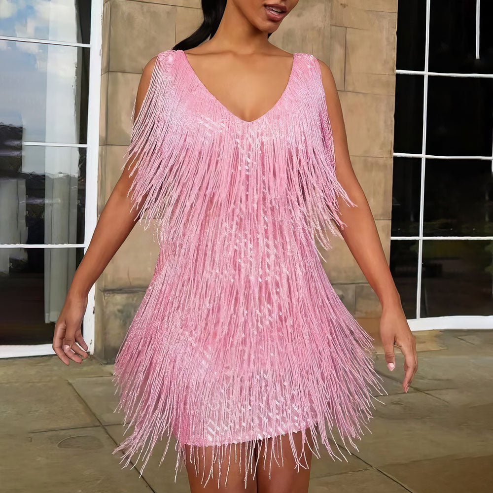 Bernadette | Women's Mini Dress with Feather Details for Summer-The Yellow Prime