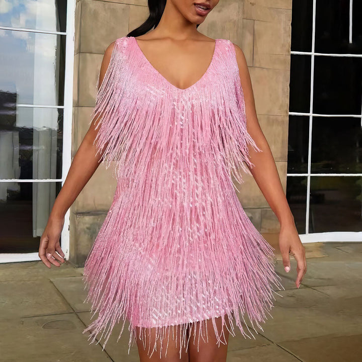 Bernadette | Women's Mini Dress with Feather Details for Summer-The Yellow Prime