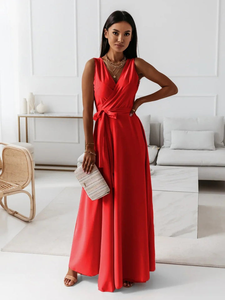 Samantha | Elegant Wrap Dress for Women's Wedding Guests-The Yellow Prime