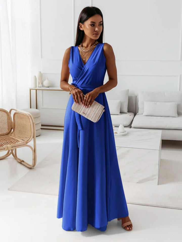 Samantha | Elegant Wrap Dress for Women's Wedding Guests-The Yellow Prime