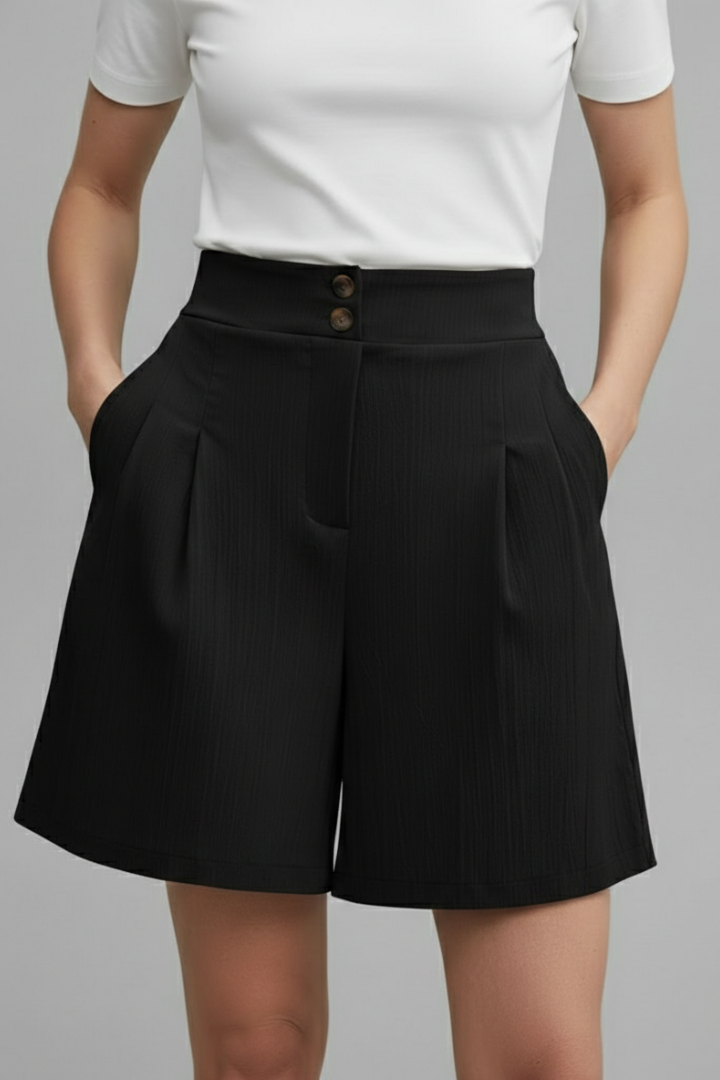 Paisley | Women's High Waist Wide Leg Shorts-The Yellow Prime