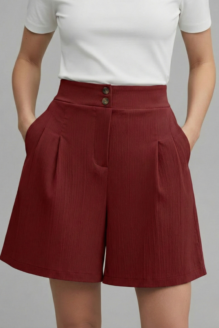 Paisley | Women's High Waist Wide Leg Shorts-The Yellow Prime