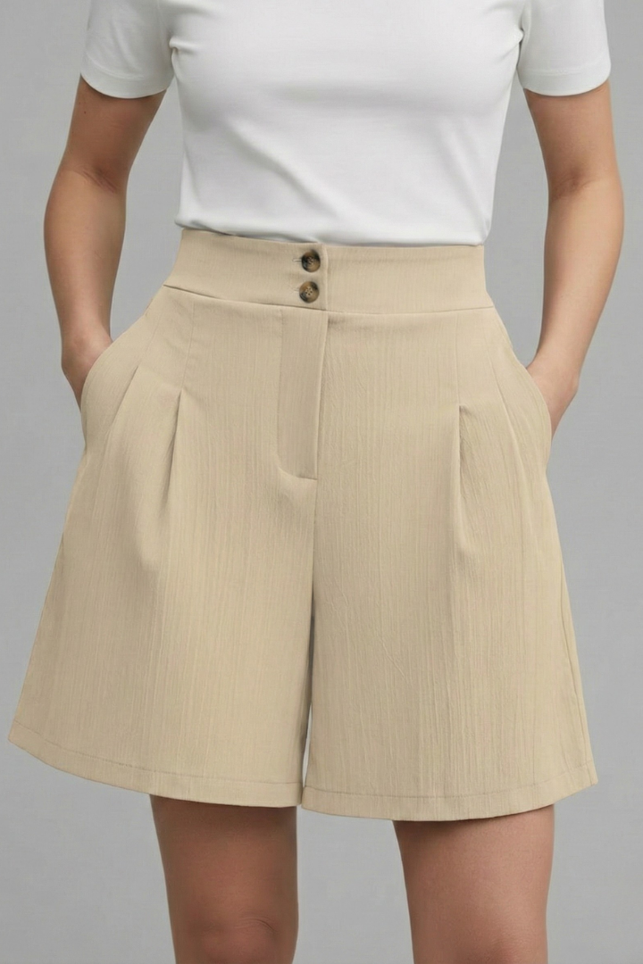 Paisley | Women's High Waist Wide Leg Shorts-The Yellow Prime