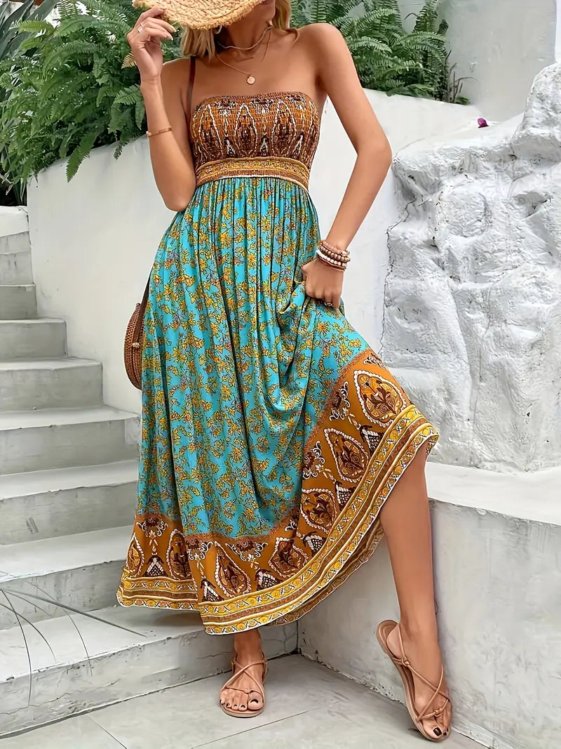 Hope | Women's Boho Floral Maxi Dress-The Yellow Prime
