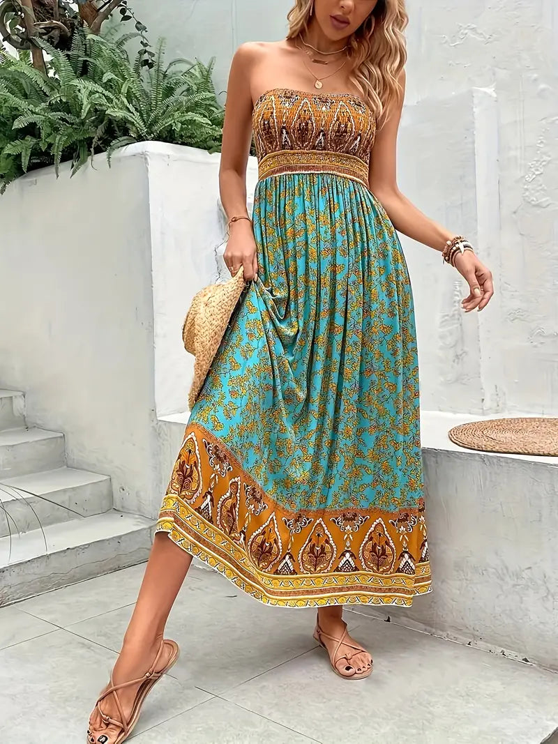 Hope | Women's Boho Floral Maxi Dress-The Yellow Prime