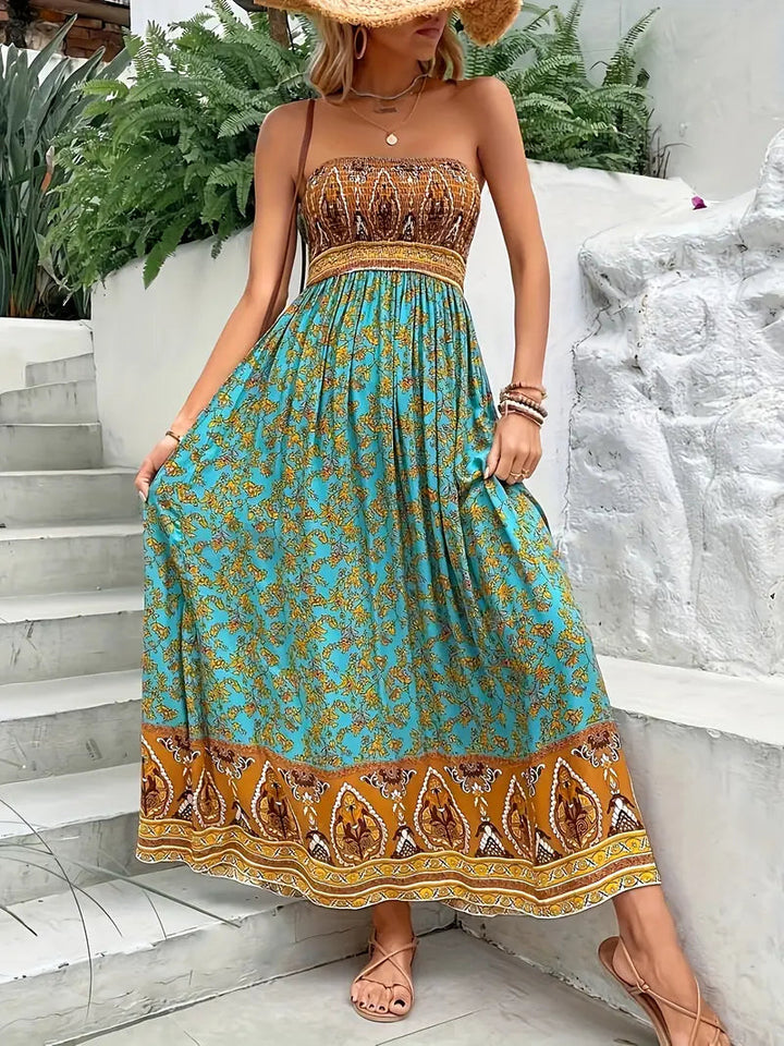 Hope | Women's Boho Floral Maxi Dress-The Yellow Prime