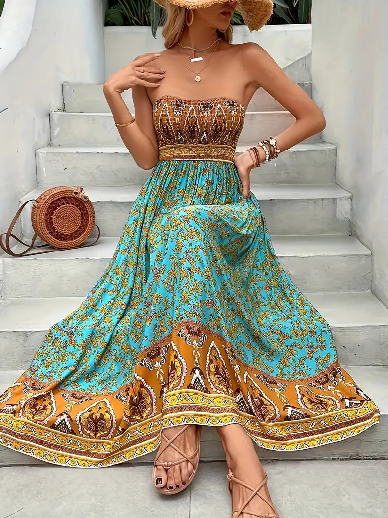 Hope | Women's Boho Floral Maxi Dress-The Yellow Prime