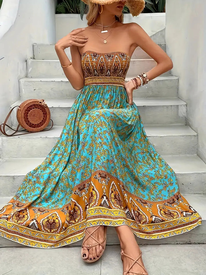 Hope | Women's Boho Floral Maxi Dress-The Yellow Prime
