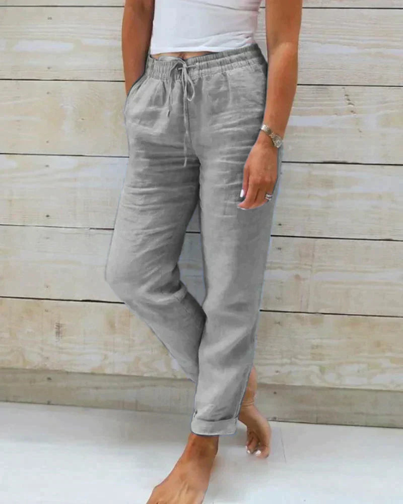 Women's Airy Linen Summer Pants for Comfort and Style-The Yellow Prime