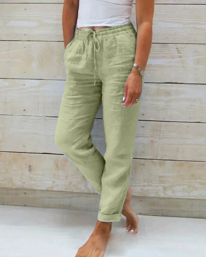 Women's Airy Linen Summer Pants for Comfort and Style-The Yellow Prime