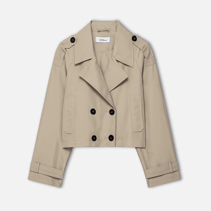 Women's Structured Cropped Coat with Pockets for Stylish Looks