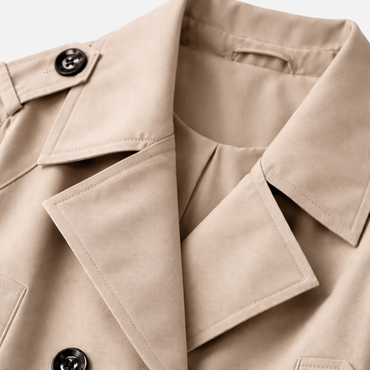 Women's Structured Cropped Coat with Pockets for Stylish Looks