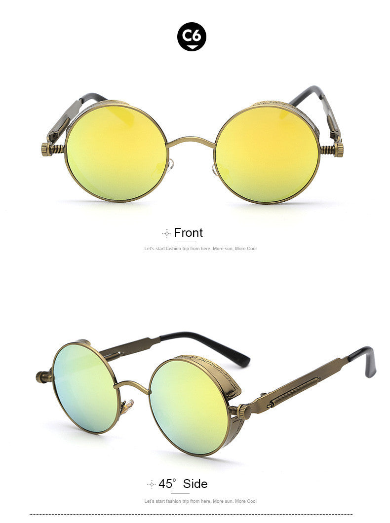 Stylish Men's Retro Round Sunglasses in Acetate for Any Occasion-The Yellow Prime